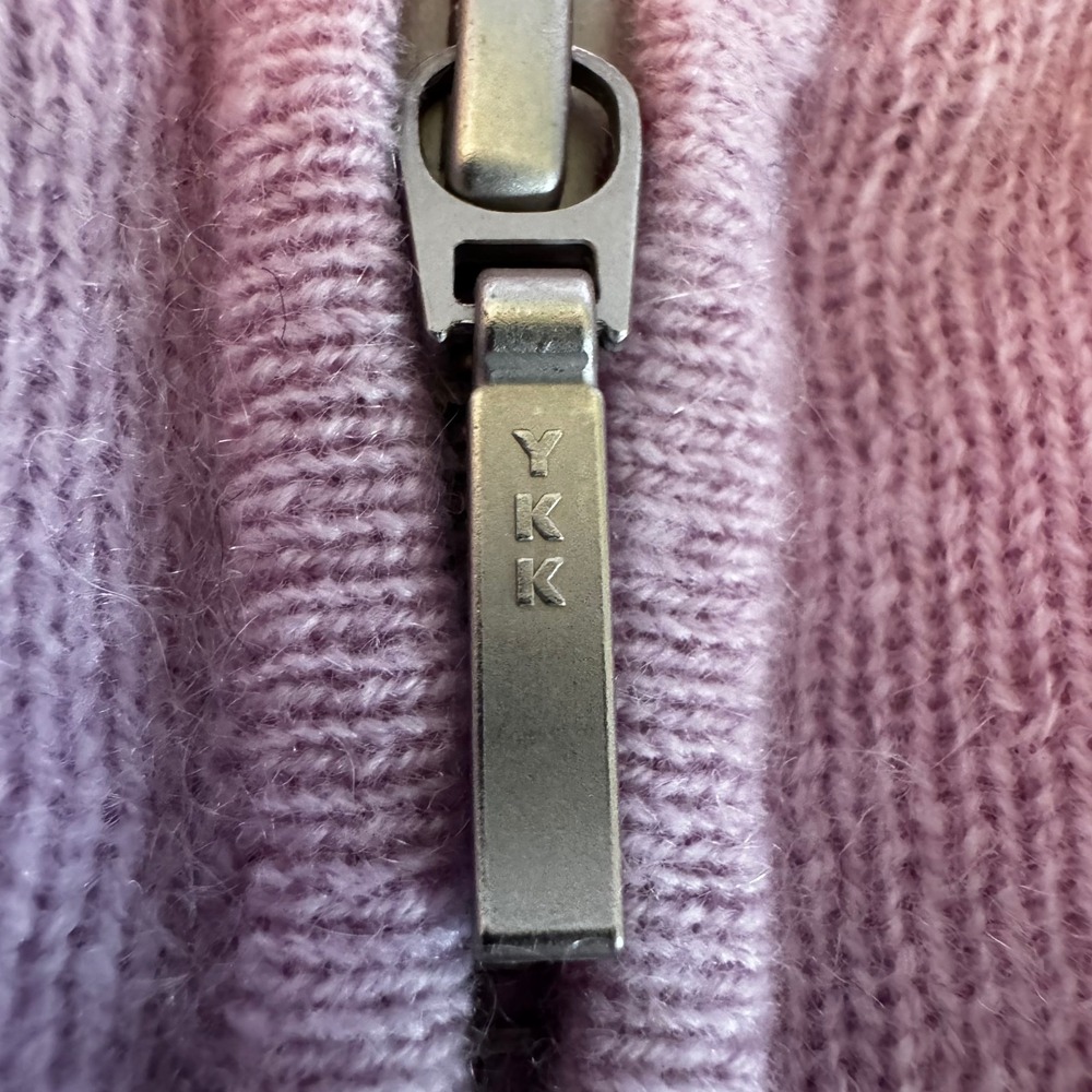 Brodie Cashmere Lilac Purple Silver Heart Zip Up Hoodie Sweater Womens M Luxury - Picture 7 of 10